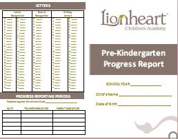 Pre-K Progress Report